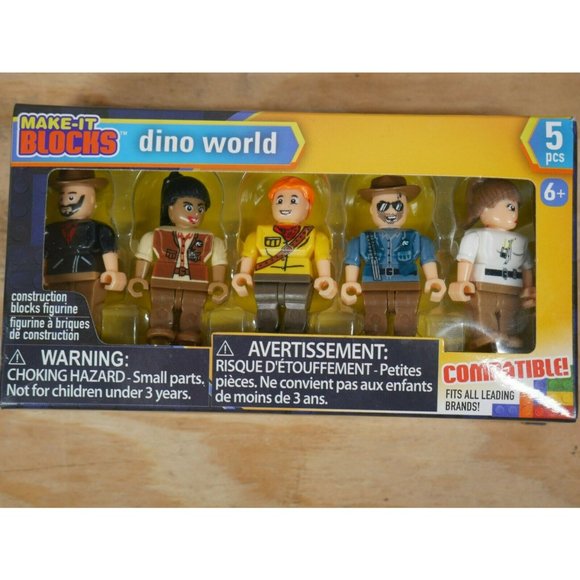 Make-It Blocks Dino World Construction Blocks Figurine 5pcs - Picture 2 of 4
